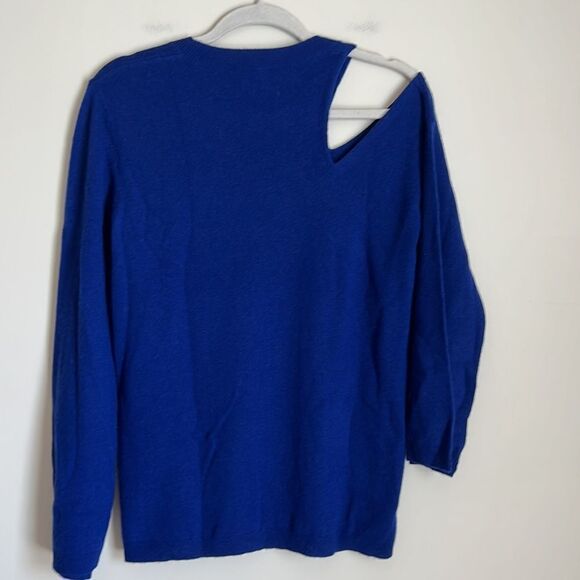 A.L.C. Blue Cutout Shoulder Sweater - Picture 6 of 7